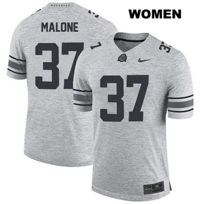 Women's NCAA Ohio State Buckeyes Derrick Malone #37 College Stitched Authentic Nike Gray Football Jersey LR20X20YM